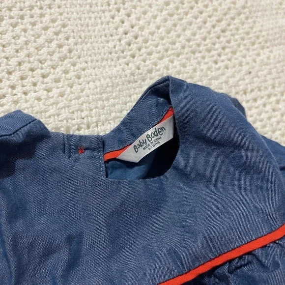 Baby Boden Denim Top Nautical Lighthouse Boat Applique Tights Set 0-3 Months - Picture 5 of 5